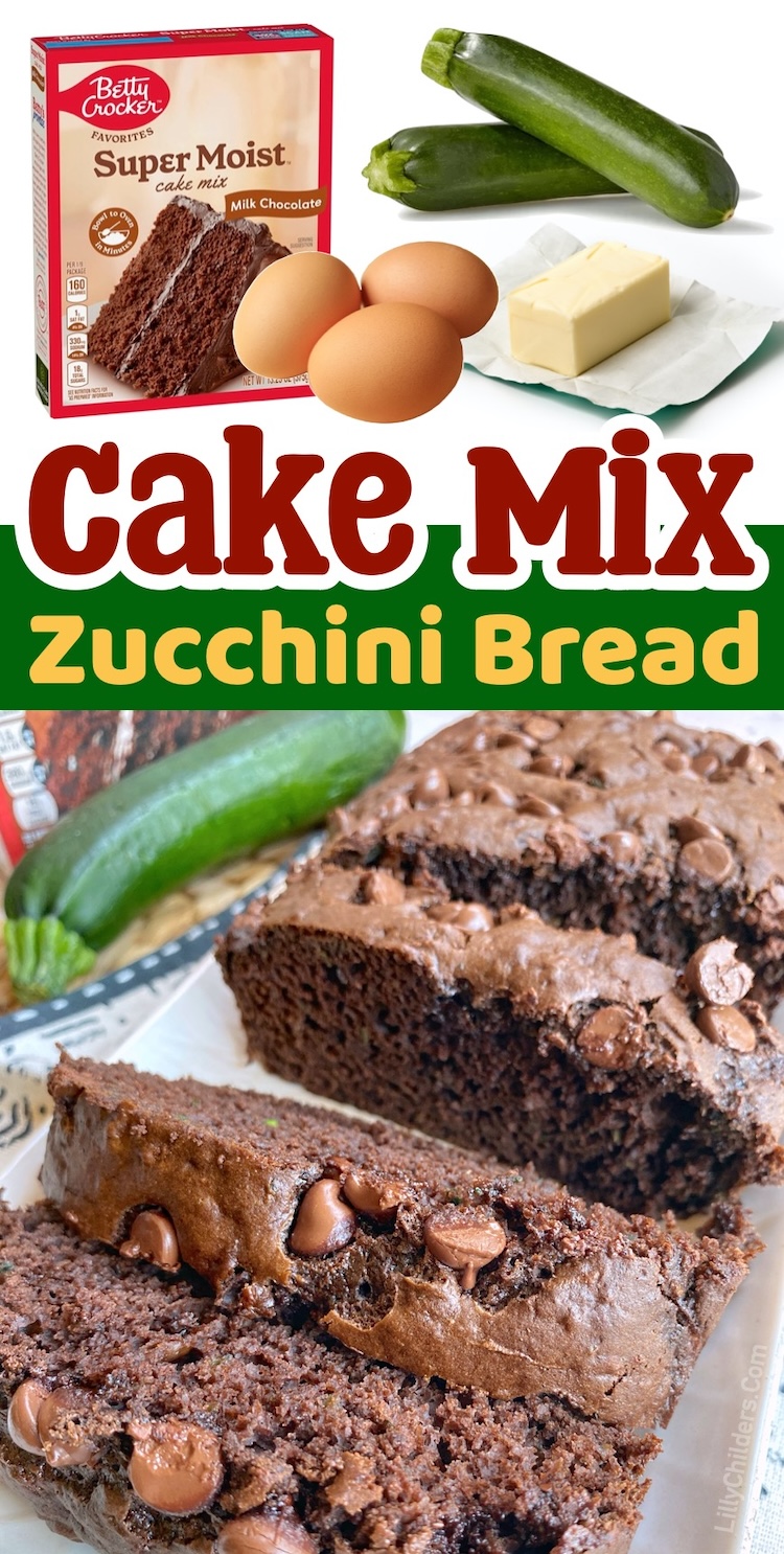 This double chocolate zucchini bread is so easy to make with a box of cake mix, and is a family favorite treat! This recipe makes enough to make 2 loaves so you have one to give away as a gift to neighbors, friends, and family. We make this every year whenever we have an abundance of zucchini in our garden.