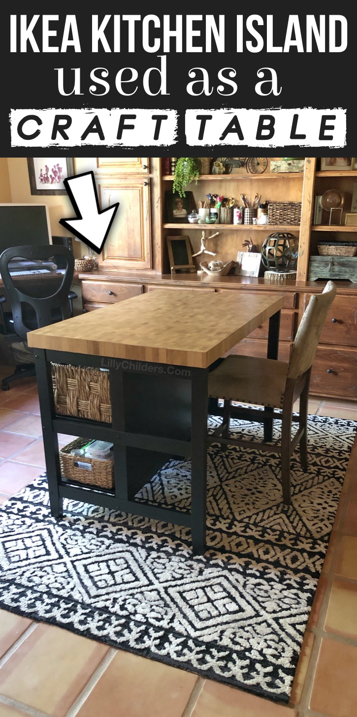 DIY Counter Height Craft Table With Storage 