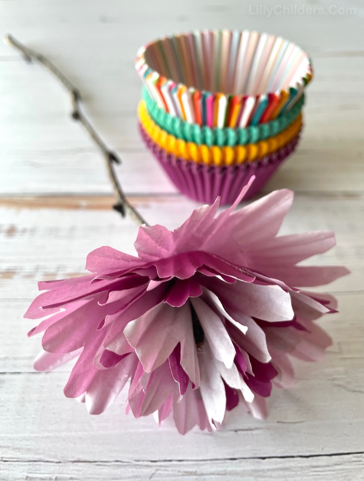 Cupcake Liner Flowers (Fun & Easy Craft Idea)