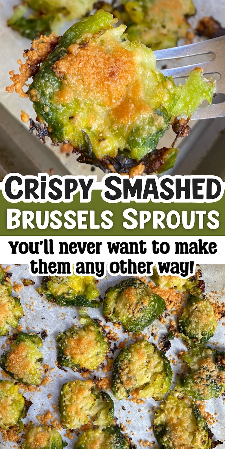 How to make the best brussels sprouts! This crispy vegetable side dish is a family favorite recipe, even my kids gobble them up. The smashing process makes them crispy on the outside with tender centers. 