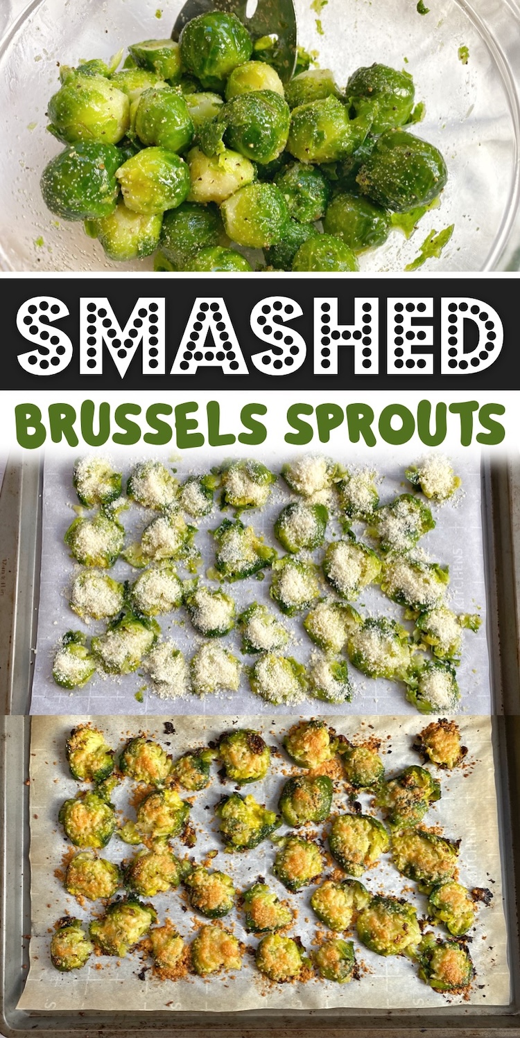 How to make crispy smashed brussels sprouts in your oven! This easy vegetable side dish for dinner is a family favorite. I'll never make brussels sprouts any other way. They get super crispy making them taste more like comfort food than a healthy side dish. 