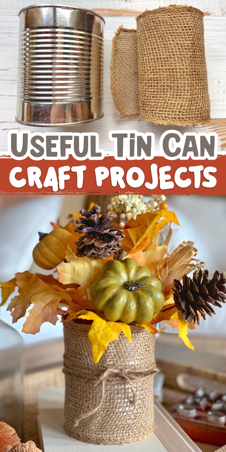 Easy & Useful Tin Can Projects | Are you looking for craft ideas for adults that are actually useful? You've got to try these awesome tin can crafts! This is how you turn trash into treasure with common supplies and materials you probably already have at home. This is a wonderful rainy day activity!