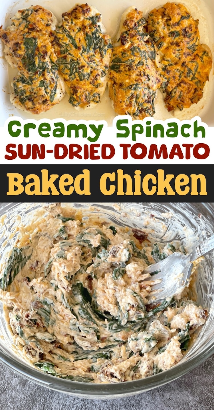 Ultra cheesy oven baked chicken recipe! Simply top chicken breasts with a yummy mixture of cream cheese and a few other ingredients. So simple and yet so delicious! This family friendly meal is naturally low carb but is also wonderful served with rice or pasta for the kids or anyone with big appetites. 